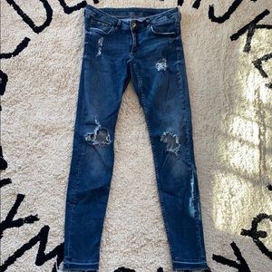 Super Skinny Super Low Rise H&M Distressed Denim